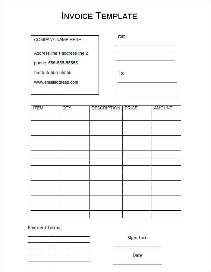 commercial-invoice-template-fee-download