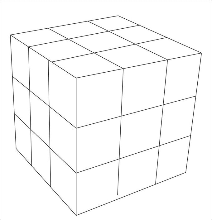 Cube Template, 3D Cube Template
