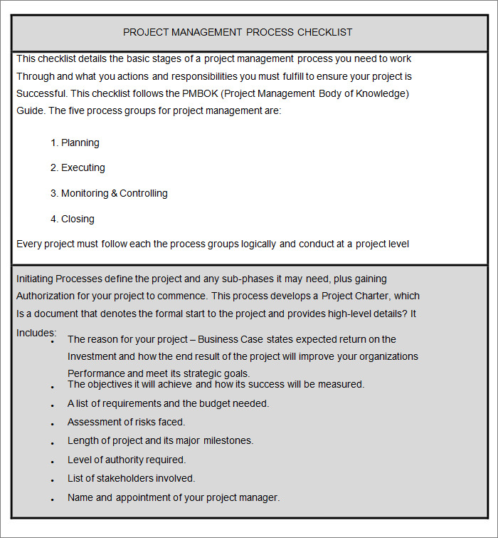 Project Checklist Template - 16+ Free Word, PDF Documents Download ...