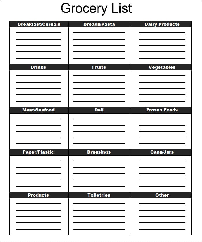 grocery list template 7 free word pdf documents download free premium templates