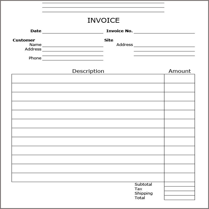 job invoice templates