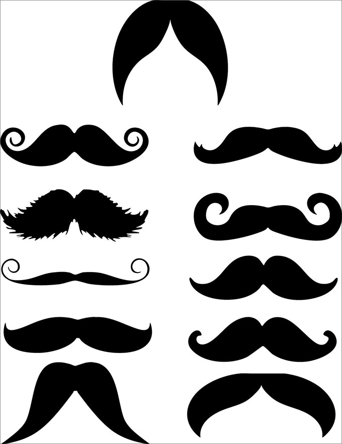 15 Mustache Templates And Colouring Pages