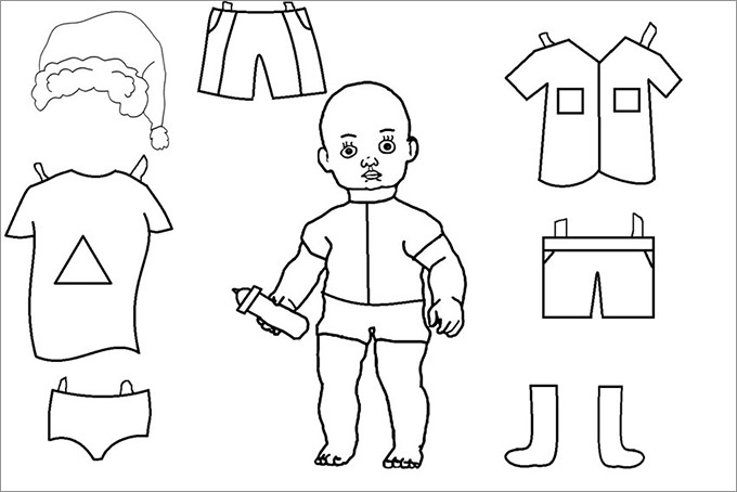 27+ Paper Doll Templates, Crafts &amp; Coloring Pages