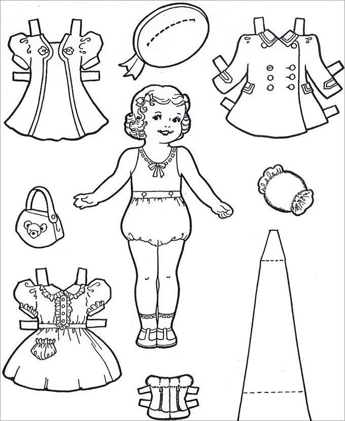 27 Paper Doll Templates Crafts Coloring Pages
