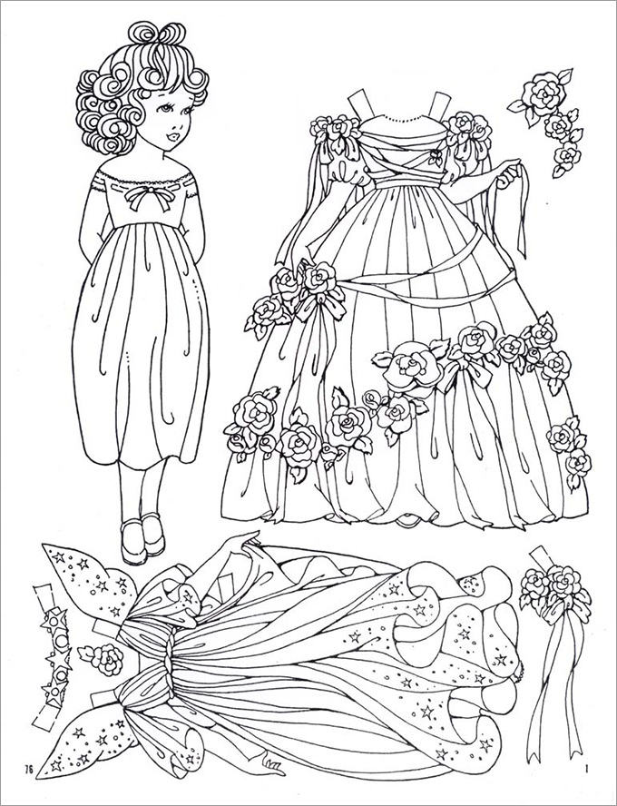 27+ Paper Doll Templates, Crafts & Coloring Pages