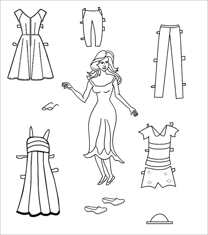 27+ Paper Doll Templates, Crafts & Coloring Pages