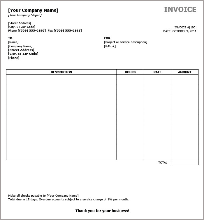 invoice template pdf free download