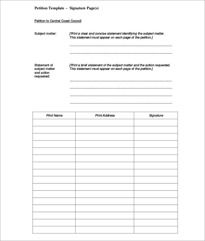 5+ Petition Templates - Free PDF, Word Documents Download ...