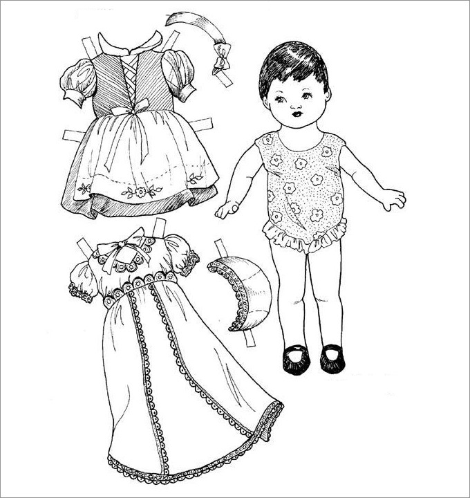 27+ Paper Doll Templates, Crafts & Coloring Pages