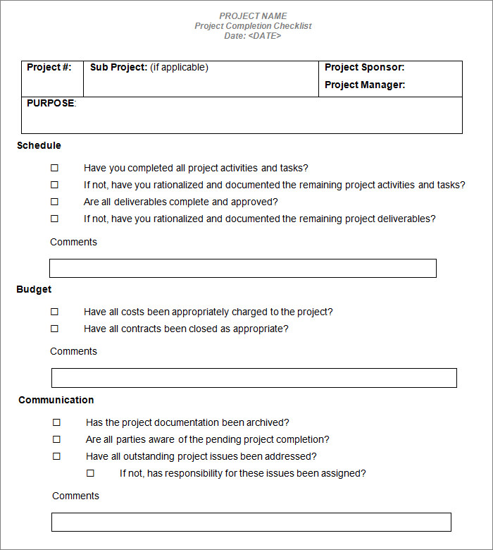 Project Checklist Template - 16+ Free Word, PDF Documents Download ...