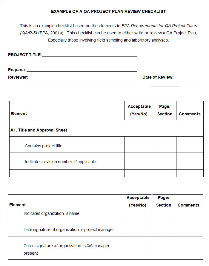 Qa Sheet Template DocTemplates