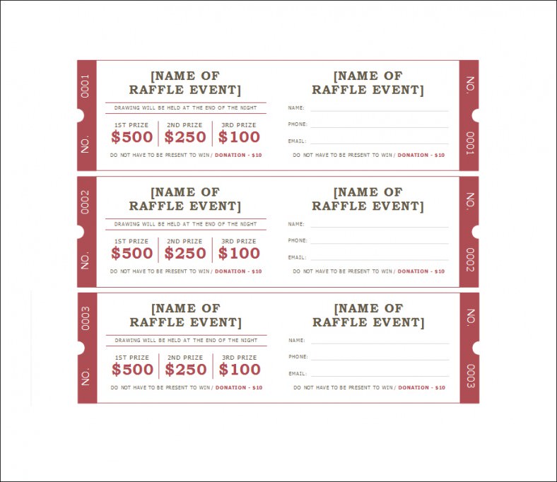 Free Raffle Ticket Template Word