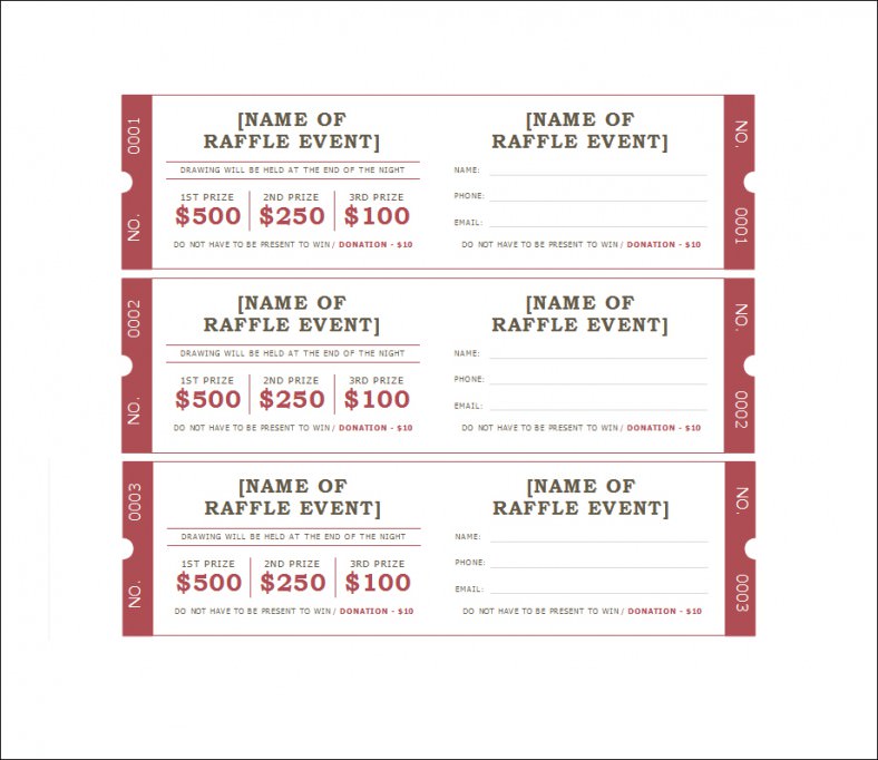 19+ Sample Printable Raffle Ticket Templates - PSD, Ai, Word
