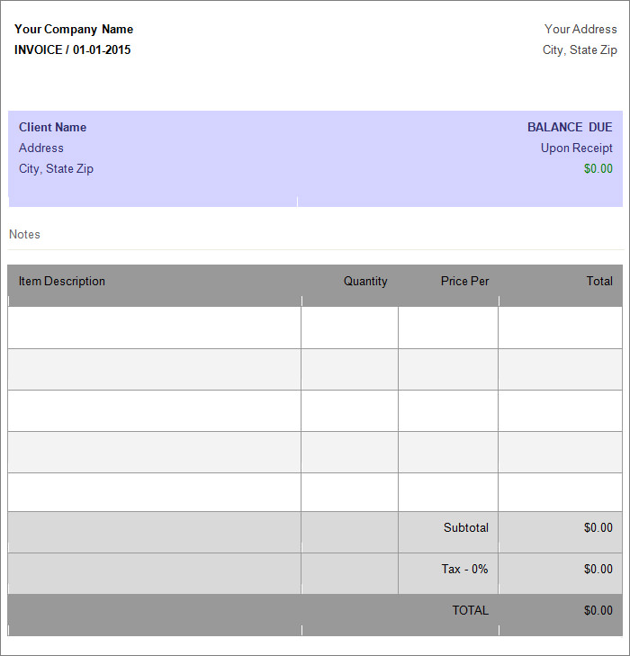 How To Make Invoice In Word 2007 Naapetro