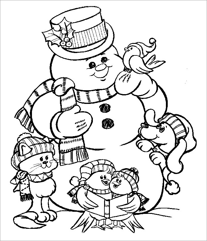 childrens coloring pages snowman shape