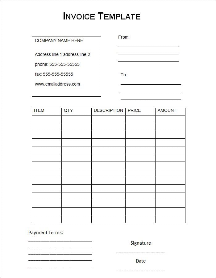 word 2007 invoice template