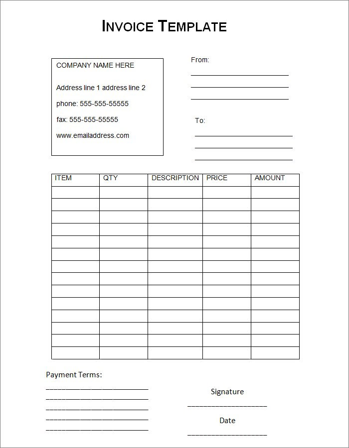 invoice template free download word