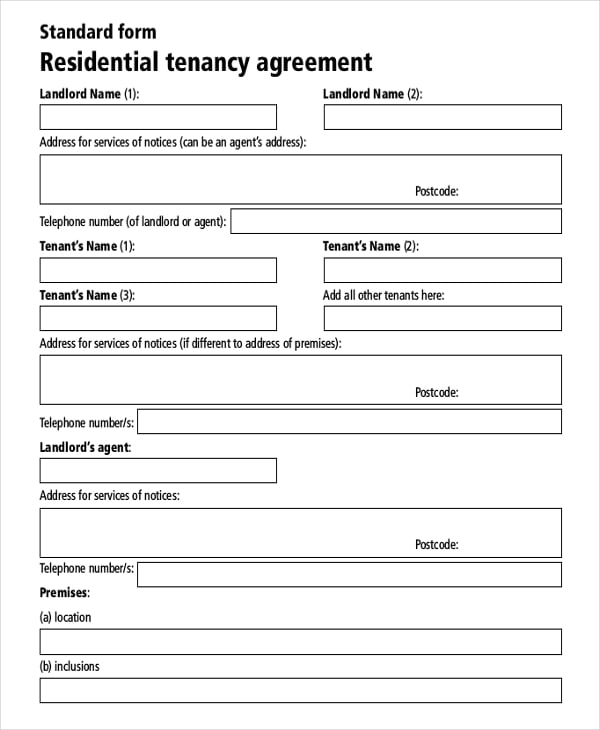 pdf format residential tenancy agreement free download