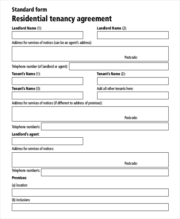 Tenancy Agreement Template Free Download