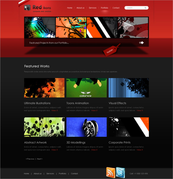 d creative style website template