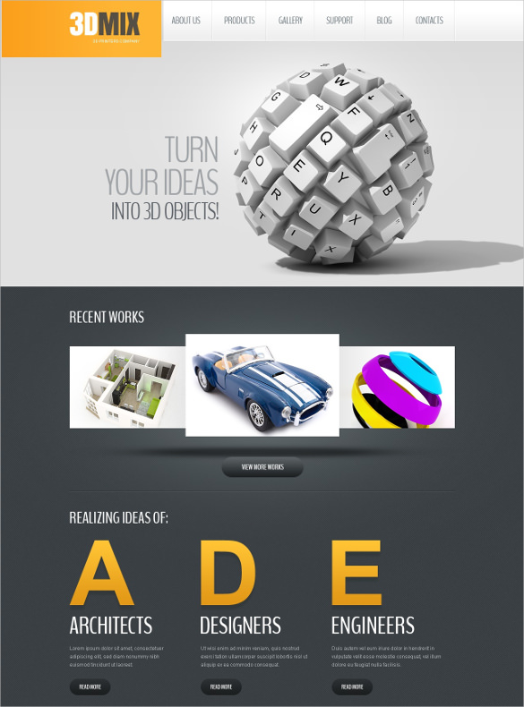 21 3D Website Themes Templates Free Premium Templates
