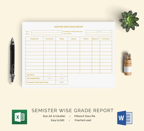 Grade Sheet Template 32+ Free Word, Excel, PDF Documents Download