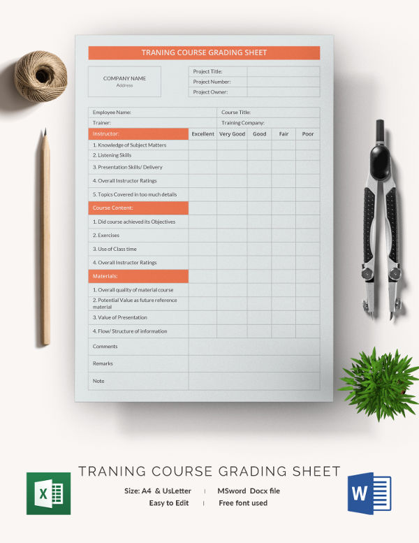 template grade 5 sheet grading Excel, Grade Free PDF Sheet Word, Documents   32  Template