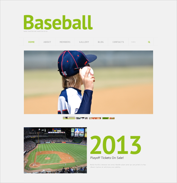 baseball responsive wordpress theme