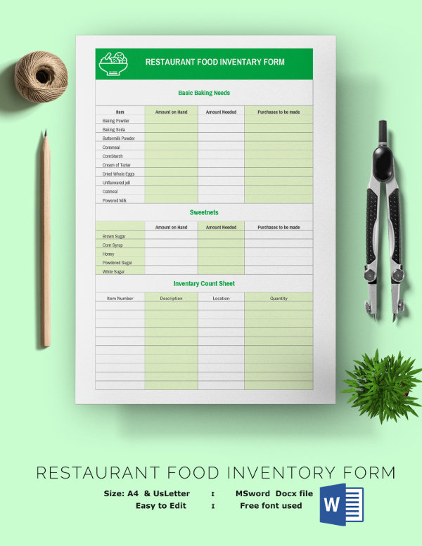 Restaurant Inventory Template 27+ Free word, Excel Documents Download