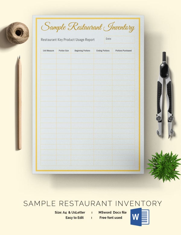Restaurant Inventory Template - 27+ Free word, Excel ...