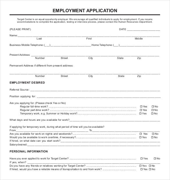 Job Application Template 24+ Examples in PDF, Word