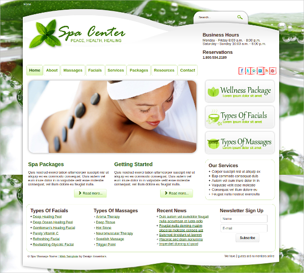 responsive spa massage center joomla template