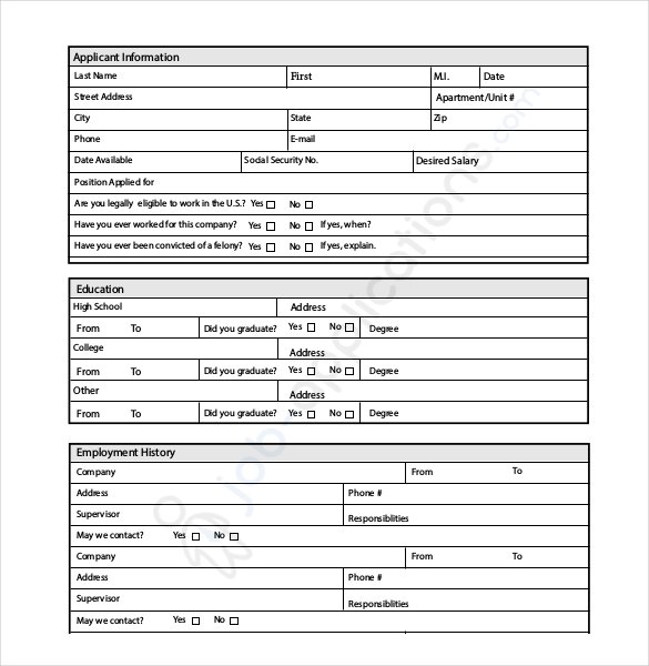 Job Application Template - 24+ Examples in PDF, Word