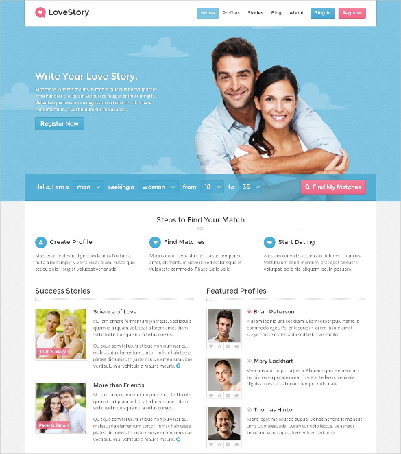 dating love story wordpress theme