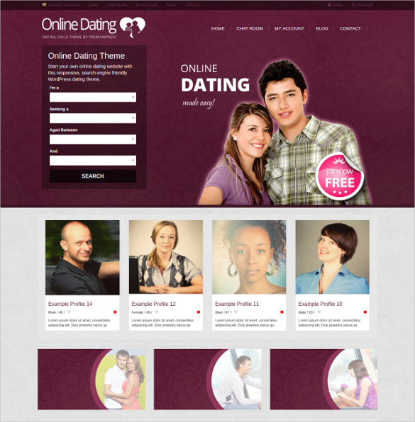 online dating wordpress template