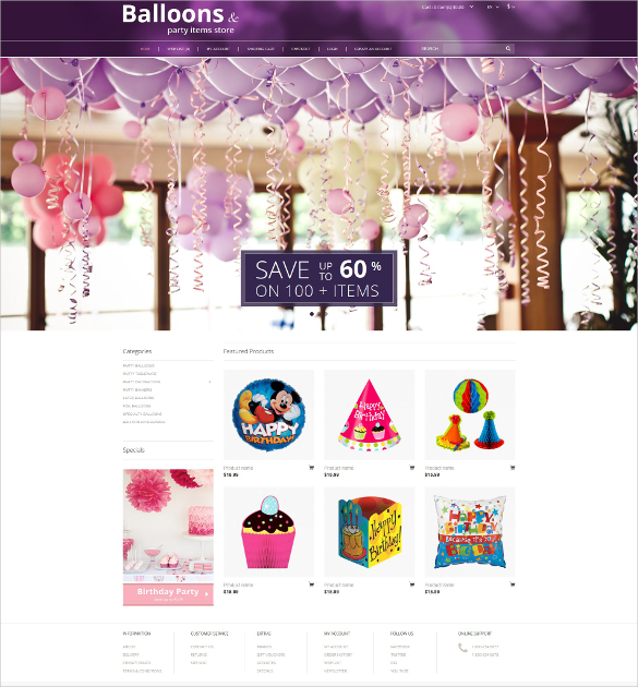 party stuff opencart template1