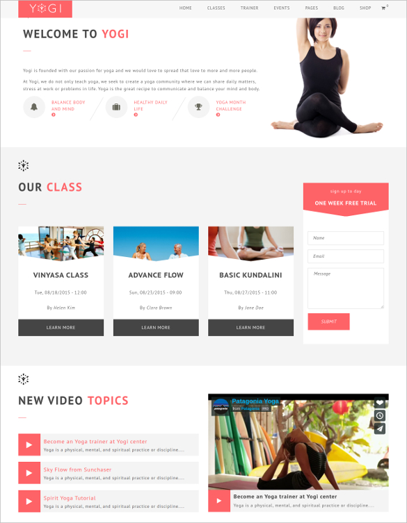 spa yoga drupal template