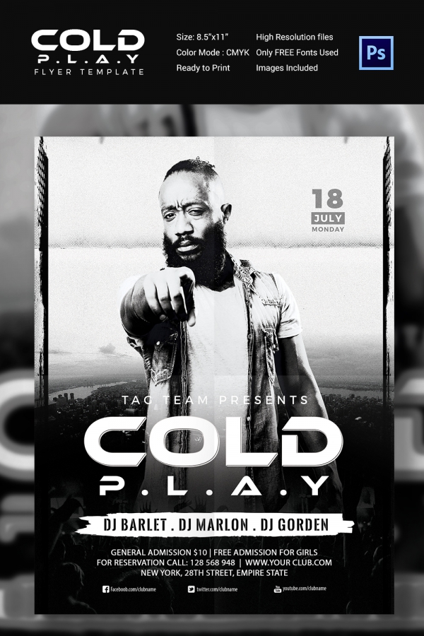 Cold Play Concert Flyer Template