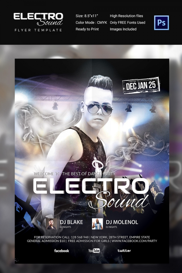 Electronic Sound Concert Party Flyer