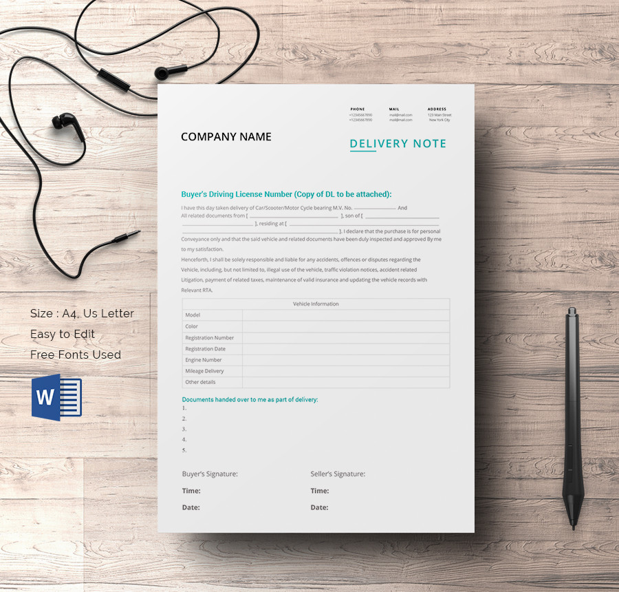 Note Template in Word - FREE Download