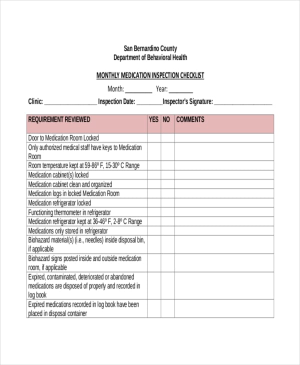 monthly-medication-inspection-sheet