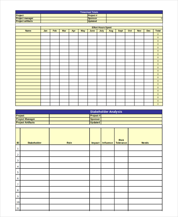 project status sheet template
