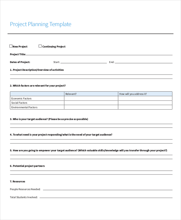 Project Sheet Template 7 Free PDF Documents Download