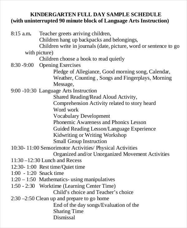 School Schedule Template - 19+ Word, Excel, PDF Format Download