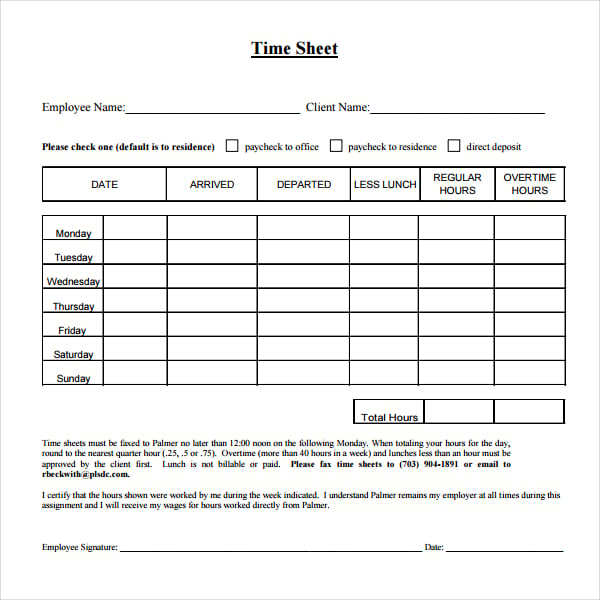 23+ Overtime Sheet Templates – Free Sample, Example Format Download