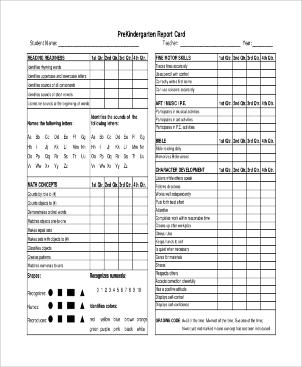 8th grade report card template
 6+ Report Card Templates- Word, Docs, PDF, Pages | Free ...