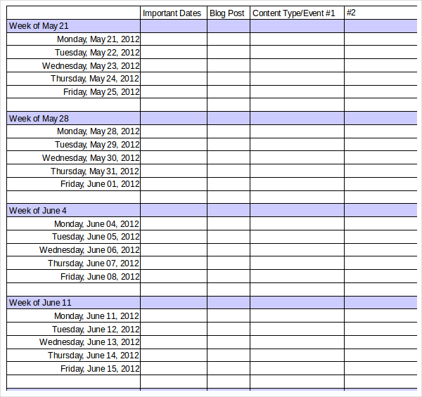 Marketing Calendar Template - 30+ Free Excel, PDF Documents Download