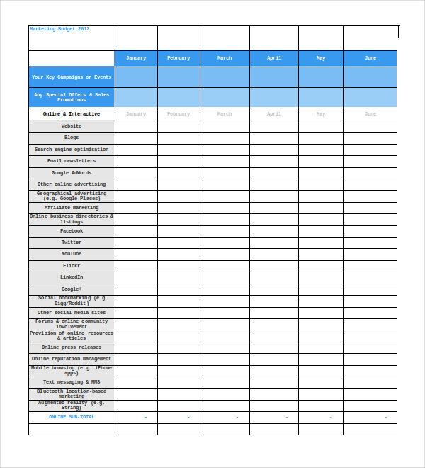 17 marketing budget templates free sample example format download