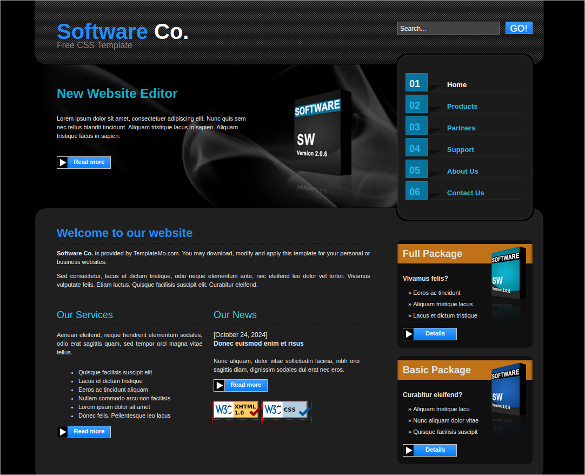 Software Web Application CSS Template