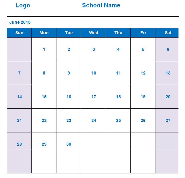 2015 monthly jun sep calendar template